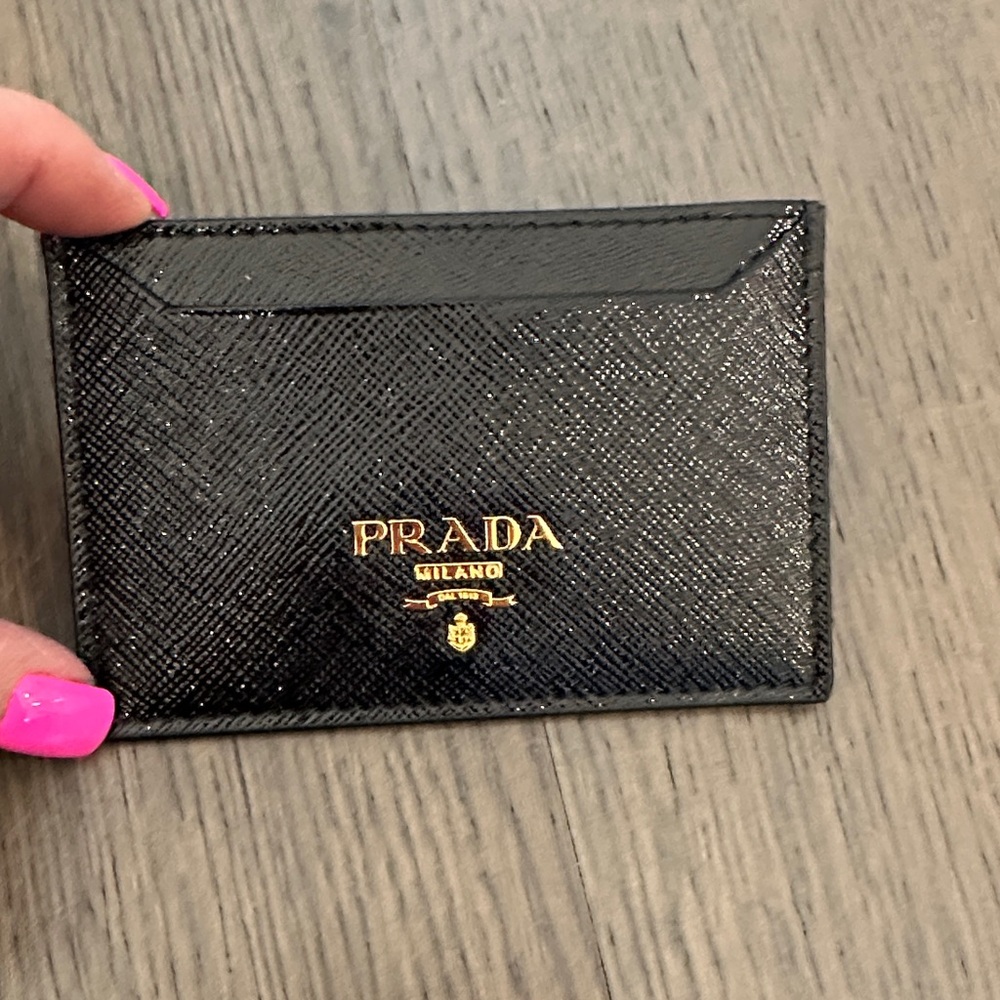 Prada Black Saffiano Leather Card Holder